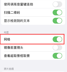 富顺苹果手机维修网点分享iPhone如何开启九宫格构图功能 