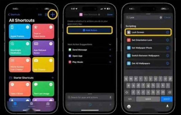 富顺苹果14锁屏维修店分享iPhone14升级iOS16.4后如何创建锁屏快捷方式 